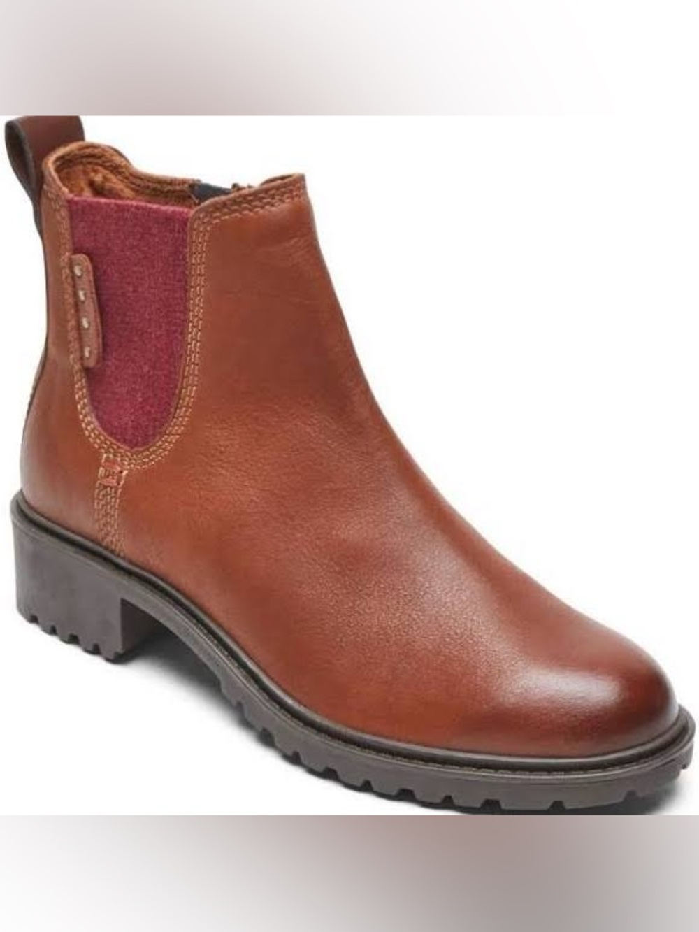 Rockport Leather Lug Sole Cobb Hill Winter Waterproof Chelsea Boot 9.5